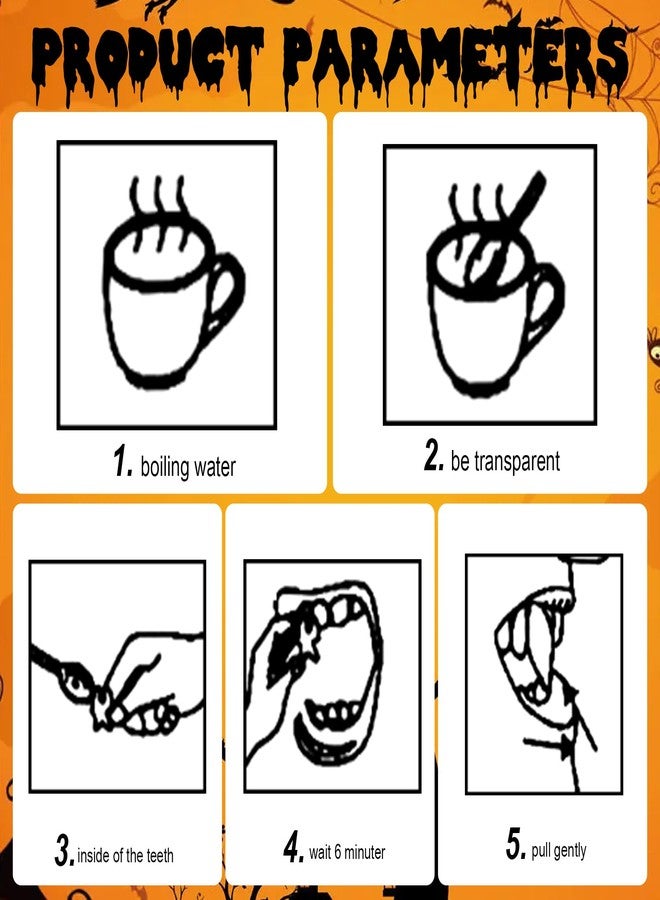 BSOKEIXD 3 Sizes Vampire Fangs Teeth with Adhesive，2 Teeth Glue Vampire Accessories for Cosplay Party Props Halloween Christmas Party， - Image 4